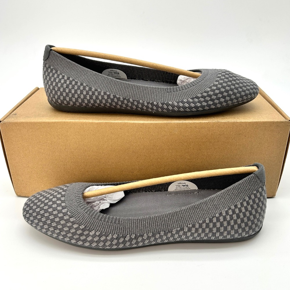 Allbirds Tree Breezer Ballet Flats Womens Sz. 6 Medium Grey Sustainable Knit NEW